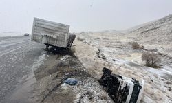 Şarampole devrilen TIR'ın şoförü yaralandı
