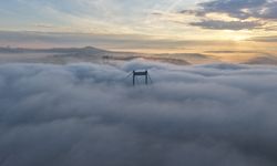 İstanbul'da etkili olan sis havadan görüntülendi