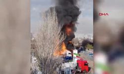 Ankara'da bulunan TIR otoparkında yangın çıktı