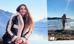 Ebru Şahin, Ocak ayında deniz keyfinde