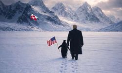 Trump Grönland’dan vazgeçmiyor: Elinde ABD bayrağı olan penguenle yola çıktı!