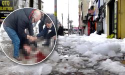 Çatıdan üzerine kar ve buz kütlesi düşen kişi ağır yaralandı