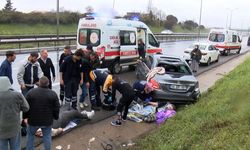 TEM Otoyolu'nda kaza yapan otomobile başka araç çarptı, yaralılar var