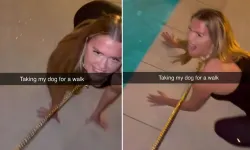 Kadına tasma takıp gezdirdi