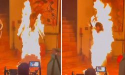 Ünlü şarkıcı, klip çekiminde alevler içinde kaldı!