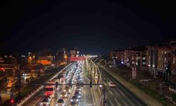 Polatlı'da bayram dönüşü oluşan trafik havadan görüntülendi