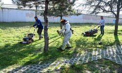 Mamak’ta park ve yeşil alanlara bahar bakımı