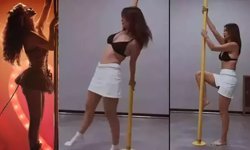 Ünlü oyuncudan yürek hoplatan direk dansı!