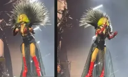 Her kıyafeti ayrı olay! Hande Yener'den kanatlı sahne şovu