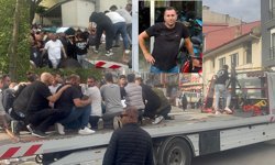 ‘Yüksek sesle müzik dinleme’ kavgasında ölen sürücünün cenazesi, kullandığı çekici ile taşındı