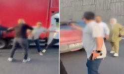 Trafikte tartıştığı aracın önünü kesen polis, havaya ateş açtı!