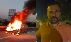 Kuzey Marmara Otoyolu'nda elektrikli otomobil alev alev yandı: '1.5 dakikada kurtulduk!'