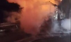 Tavuk eti yüklü TIR, otoyolda alev alarak yandı