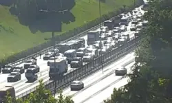 TEM Otoyolu’nda araç takla attı, trafik kilitlendi