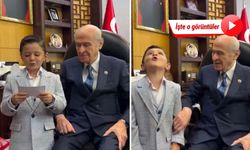 İlkokul öğrencisi, Devlet Bahçeli'ye yazdığı şiiri okuduktan sonra uludu!