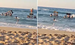 Plajda pes dedirten görüntü: Cankurtaran kulesini söküp denize taşıdılar!