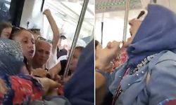Tramvayda 'koltuk' kavgası: Çanta fırlatıp, yumruk attı!