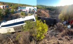 İzmir’de otomobil ile çarpışan otobüs şarampole devrildi: 2 ölü, 1 yaralı