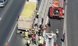 Hafriyat kamyonunun altında kalan motosikletli hayatını kaybetti