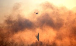 Orman yangınına müdahale eden helikopter düştü
