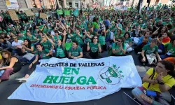 İspanya'nın başkenti Madrid'de öğretmenler greve gitti
