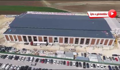 Silivri'de yapımı süren yeni duruşma salonu havadan görüntülendi