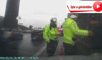 Boğazına şeker kaçan sürücüyü polis kurtardı; İşte o görüntüler!