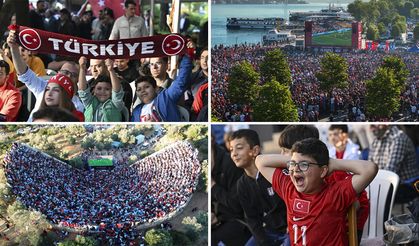 Türkiye'nin dört bir yanında milli maç heyecanı: İşte birbirinden güzel kareler!