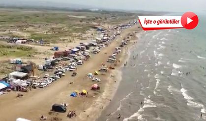 Hatay'da plajlar otoparka döndü: Adım atacak yer kalmadı!