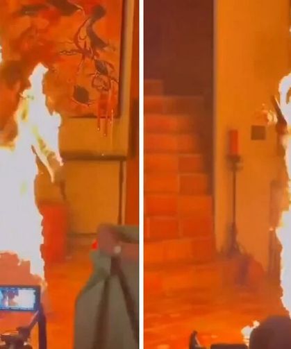 Ünlü şarkıcı, klip çekiminde alevler içinde kaldı!