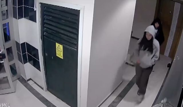 Apartmanda ayakkabı hırsızlığı kamerada