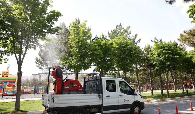 Çankaya’da parklar, oyun alanları ve yeşil bölgeler düzenli şekilde ilaçlanıyor