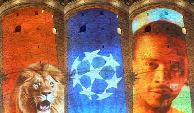 Galatasaray’dan Galata Kulesi’nde görsel şov