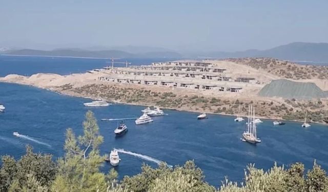 Muğla Cennet Koyu’nda Cengiz Holding inşaatı