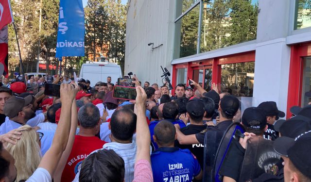 İzBB’de işten atılan işçiler, belediyeye yürüdü