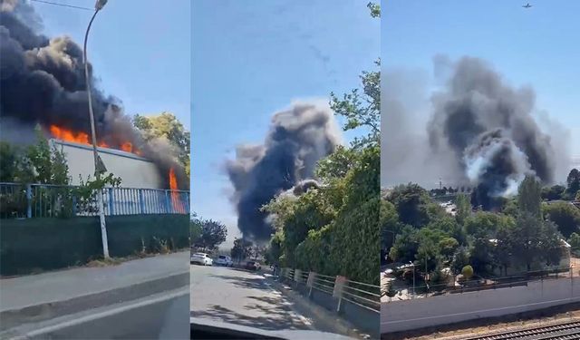 Pendik'te İSKİ'ye ait tesiste yangın