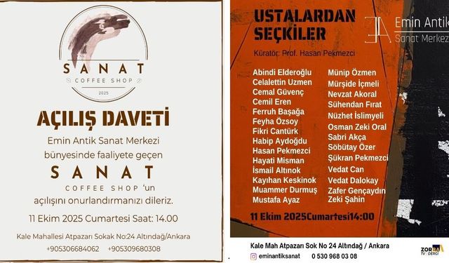 Emin Antik Sanat Merkezi’nde sanatla buluşma: ‘Sanat Coffee Shop’ açılıyor