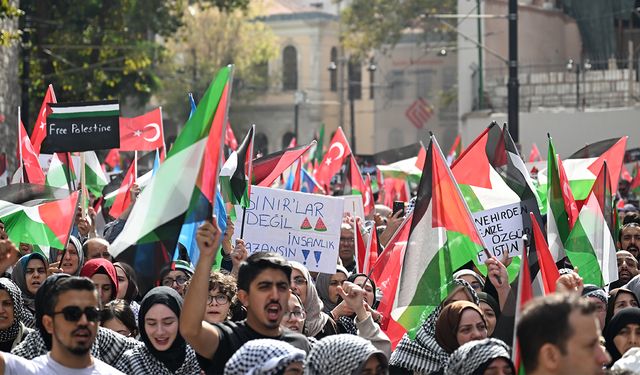 Ankara, İzmir ve İstanbul'da Gazze'ye destek yürüyüşleri düzenlendi