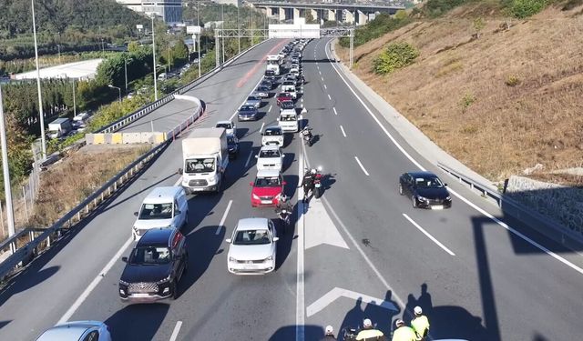 İstanbul kara yolunda araç yoğunluğu; ağır vasıtalara kısıtlama