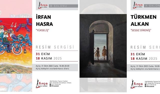 İrfan Hasra ve Türkmen Alkan’dan Ankara’da eş zamanlı sergiler