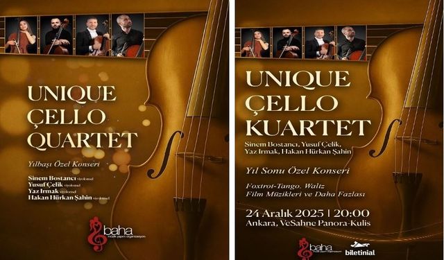Unıque Çello Quartet’ten yılbaşı ve yıl sonu özel konseri