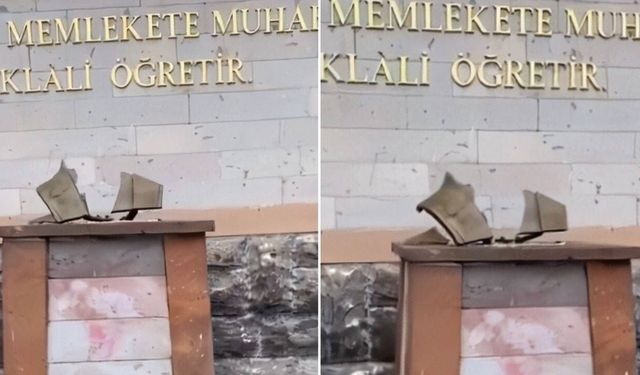 Kayseri'de Atatürk büstüne çirkin saldırı!