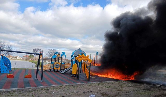 Tekirdağ'da çocuk parkında yangın