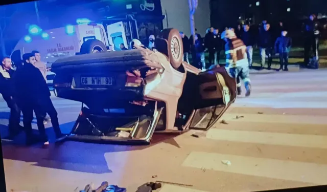 Çorum'da otomobil takla attı; sürücü ehliyetsiz çıktı