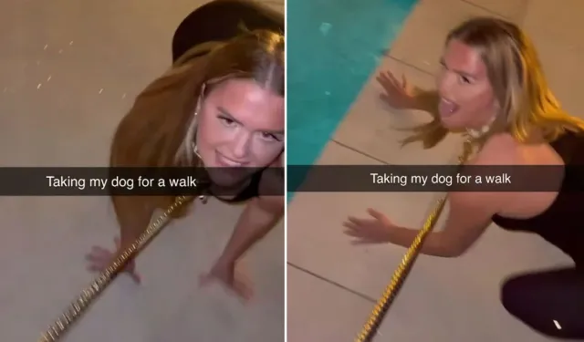 Kadına tasma takıp gezdirdi