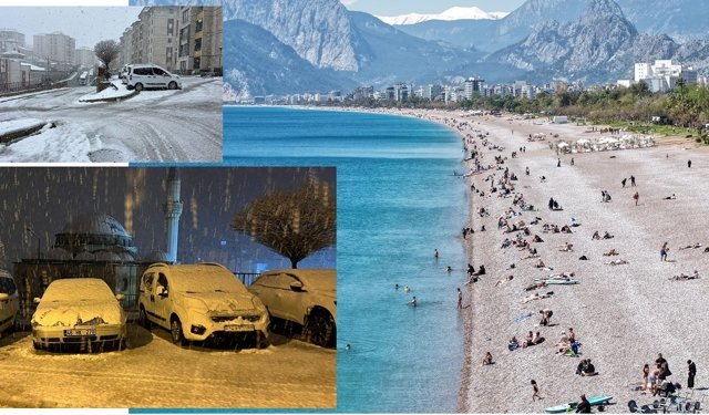 Türkiye’den iki ayrı 12 Nisan manzarası: Antalya’da yaz, Hakkari’de kış havası