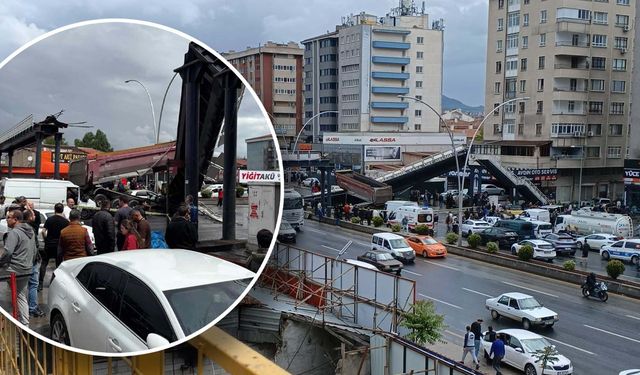 Ankara'da damperi açık kalan kamyon üst geçidi yıktı: 3 yaralı