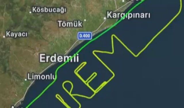 Pilottan gökyüzüne 'İrem' yazısı