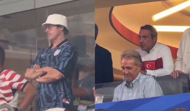 Brad Pitt ve Ali Koç Türkiye-ABD maçını aynı locada izledi