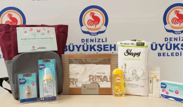 Denizli'de ailelere bebek bezi ve çanta desteği